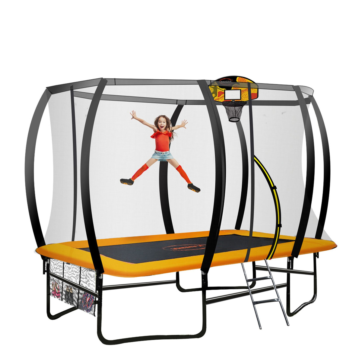 Kahuna Rectangular Trampoline with LED Lights & Basketball Hoop – 6 × 9 ft — product image 4 of 12