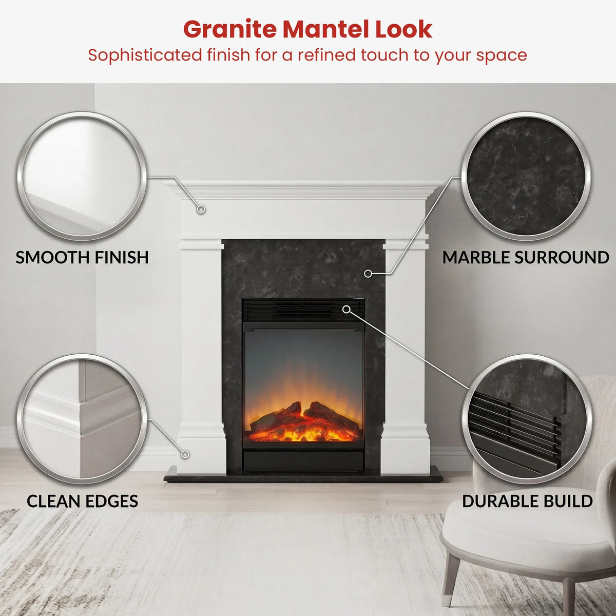 Dimplex Mini Taylor 1.5 kW Optiflame Electric Fireplace Suite