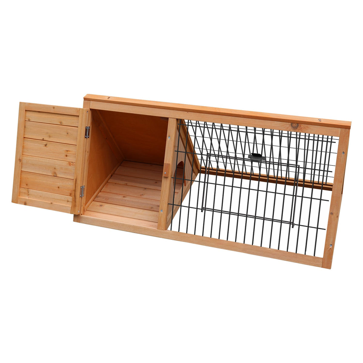 Furtastic A-Frame Wooden Rabbit Hutch with Wire Mesh - 98 × 50 × 44 cm
