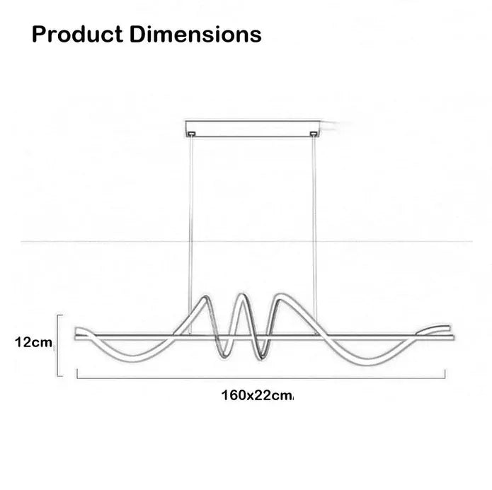 BAMDECOR A202 Dimmable Black Linear LED Pendant Light – 150 cm — product image 5 of 5