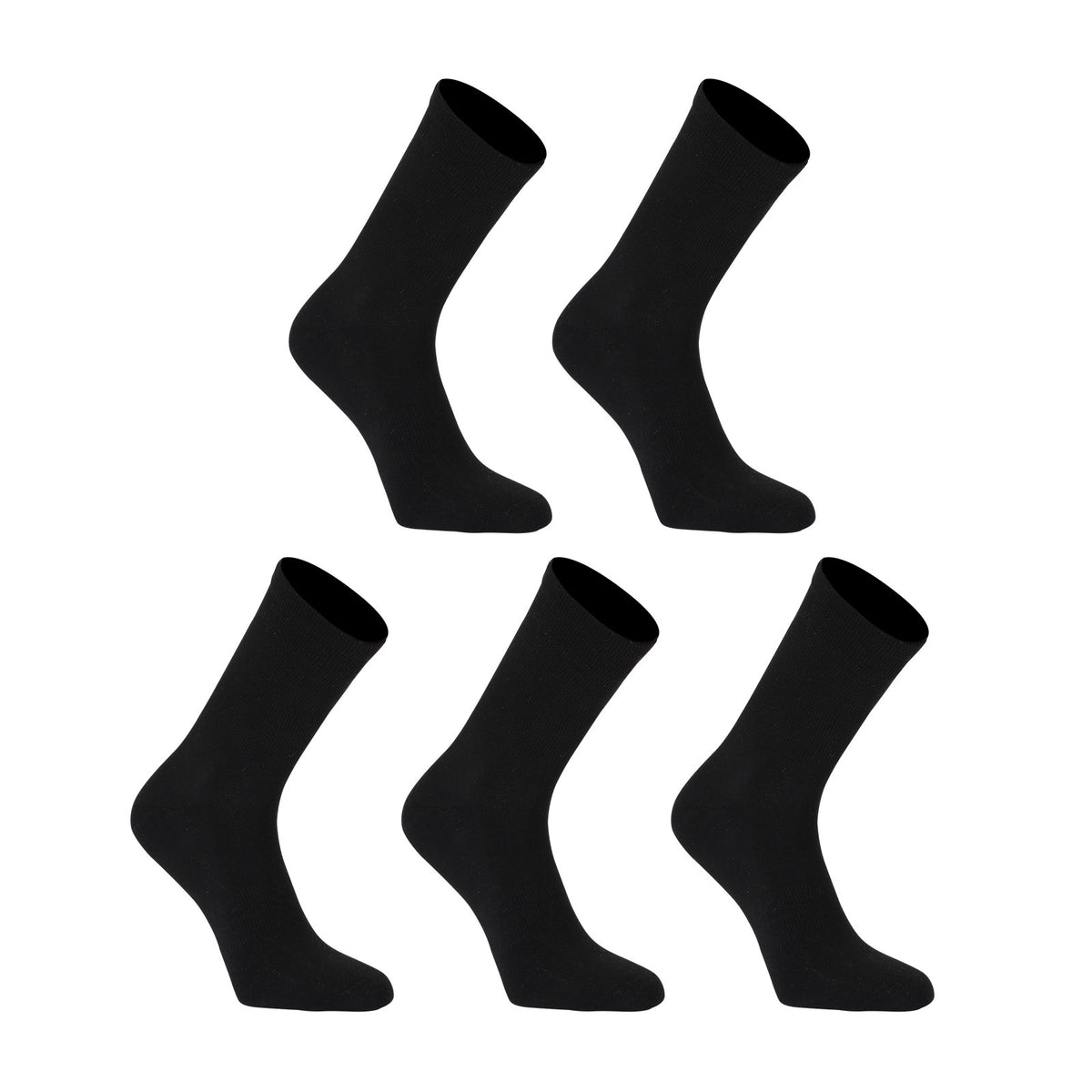 5X Rexy 3D Seamless Crew Socks Medium Slim Breathable BLACK — product photo 1 of 9