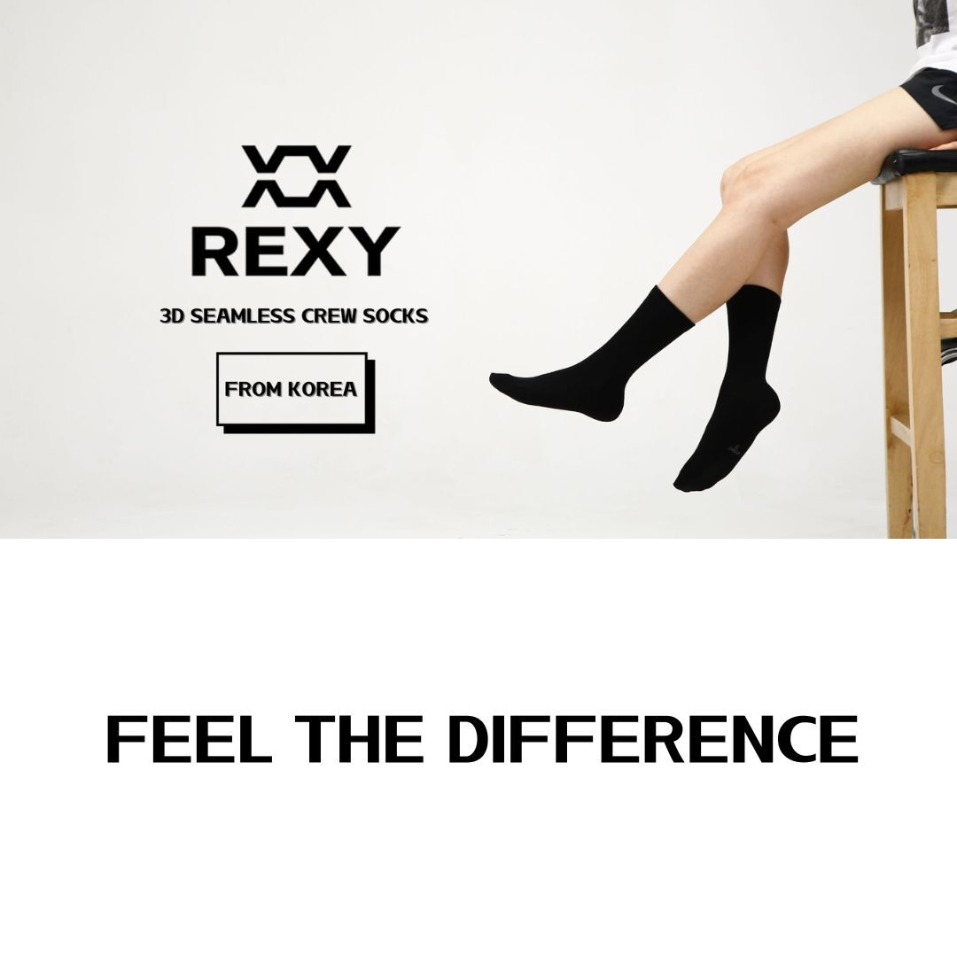 5X Rexy 3D Seamless Crew Socks Medium Slim Breathable BLACK — product photo 8 of 9