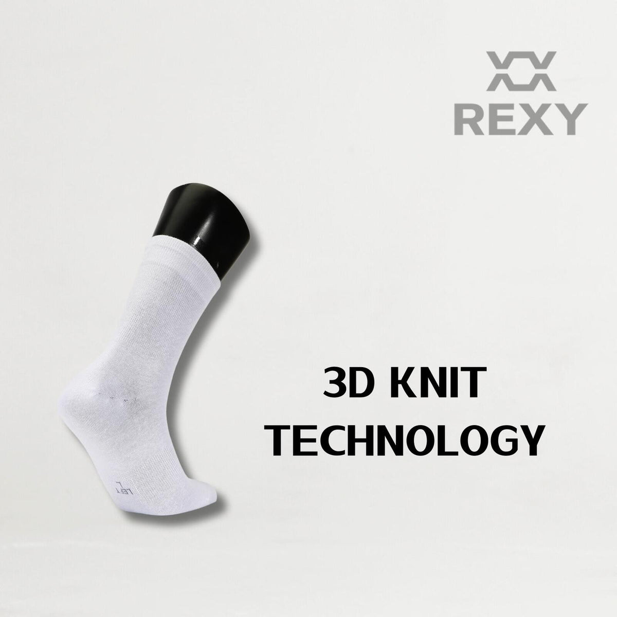 5X Rexy 3D Seamless Crew Socks Medium Slim Breathable WHITE — product photo 5 of 9