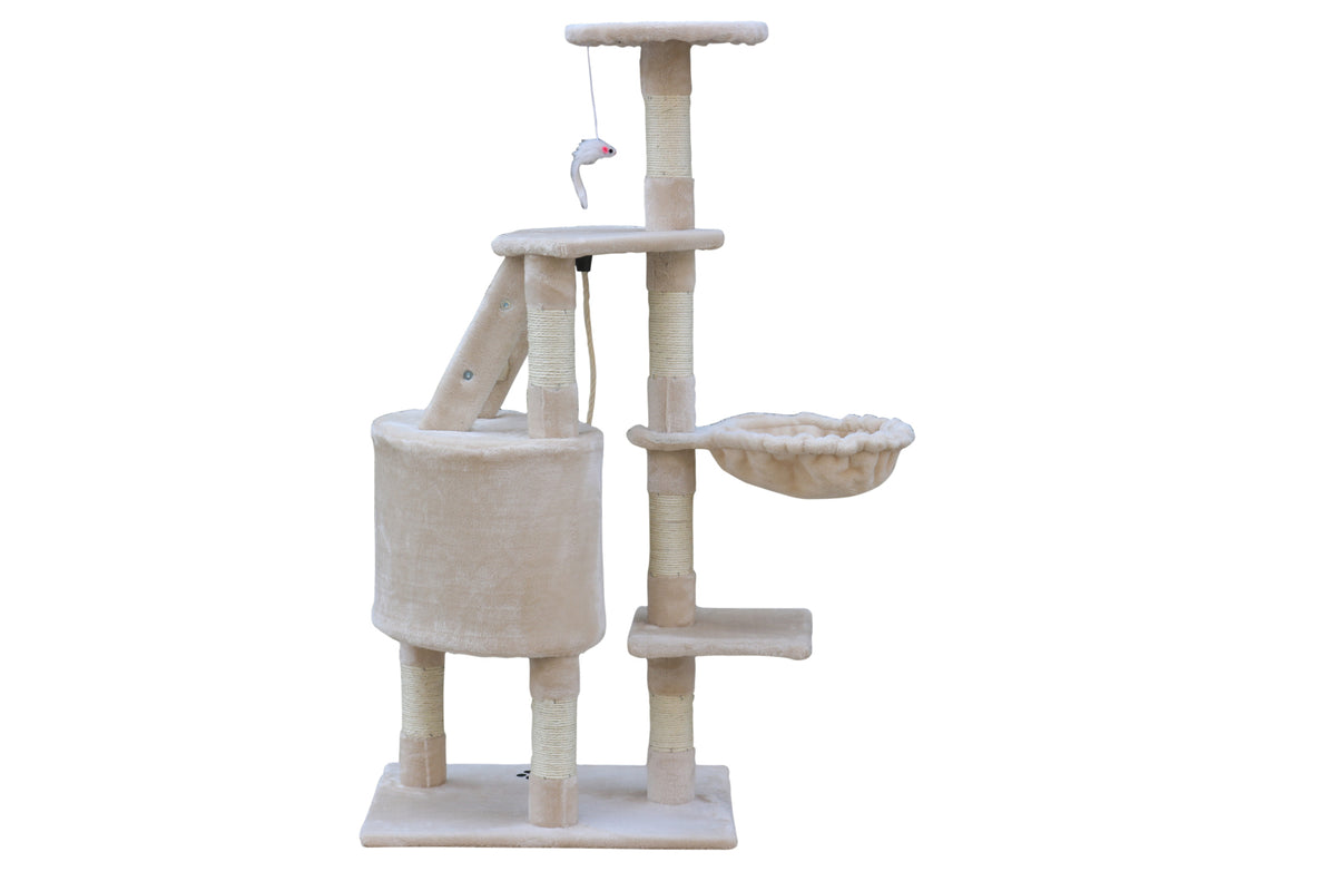 YES4PETS 120 cm Multi level Cat Kitten Scratching Post Tree-Beige — product image 3 of 7