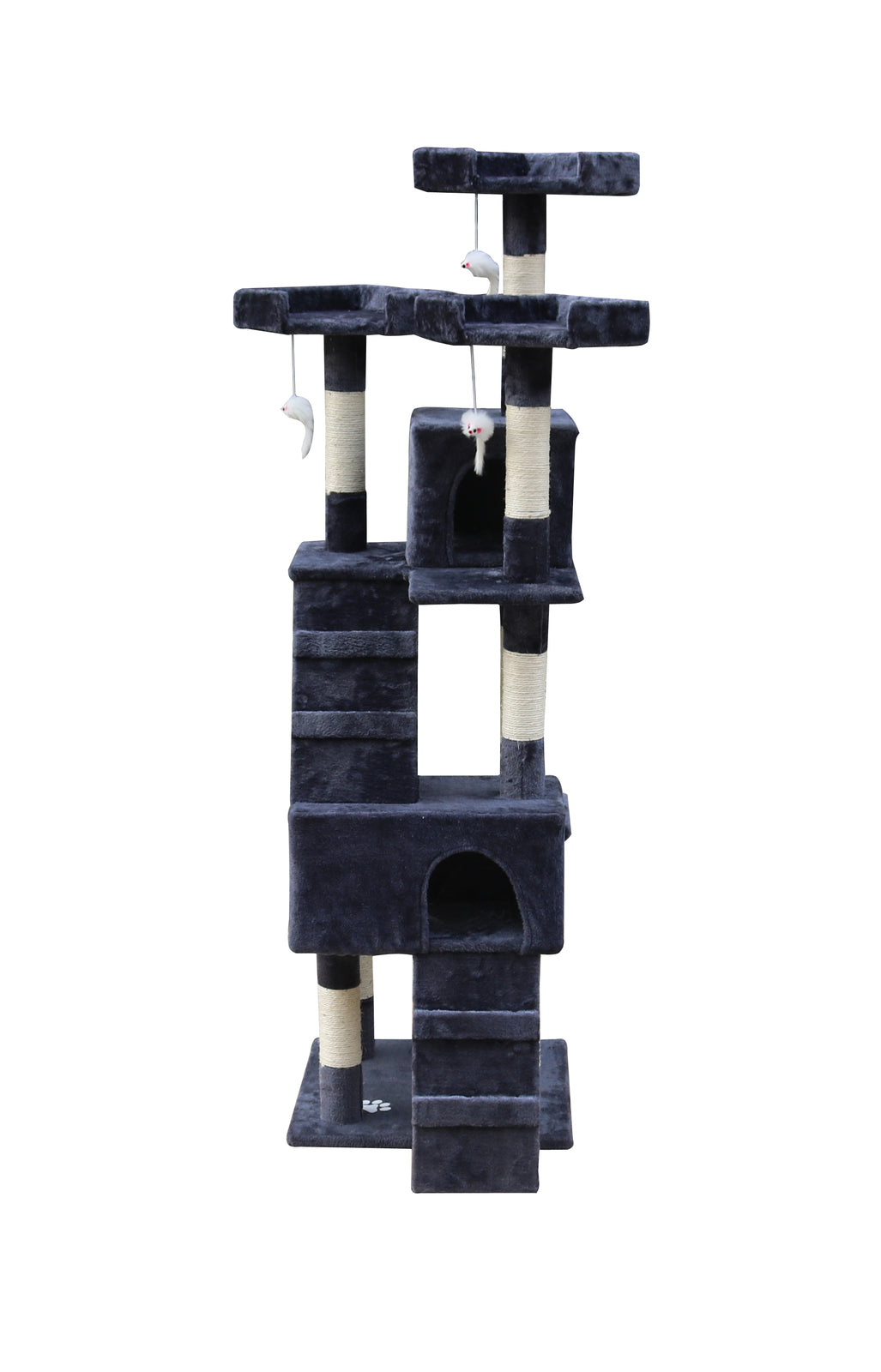 YES4PETS 170cm Cat Scratching Post Tree Post House Tower with Ladder Furniture Grey — product image 3 of 3