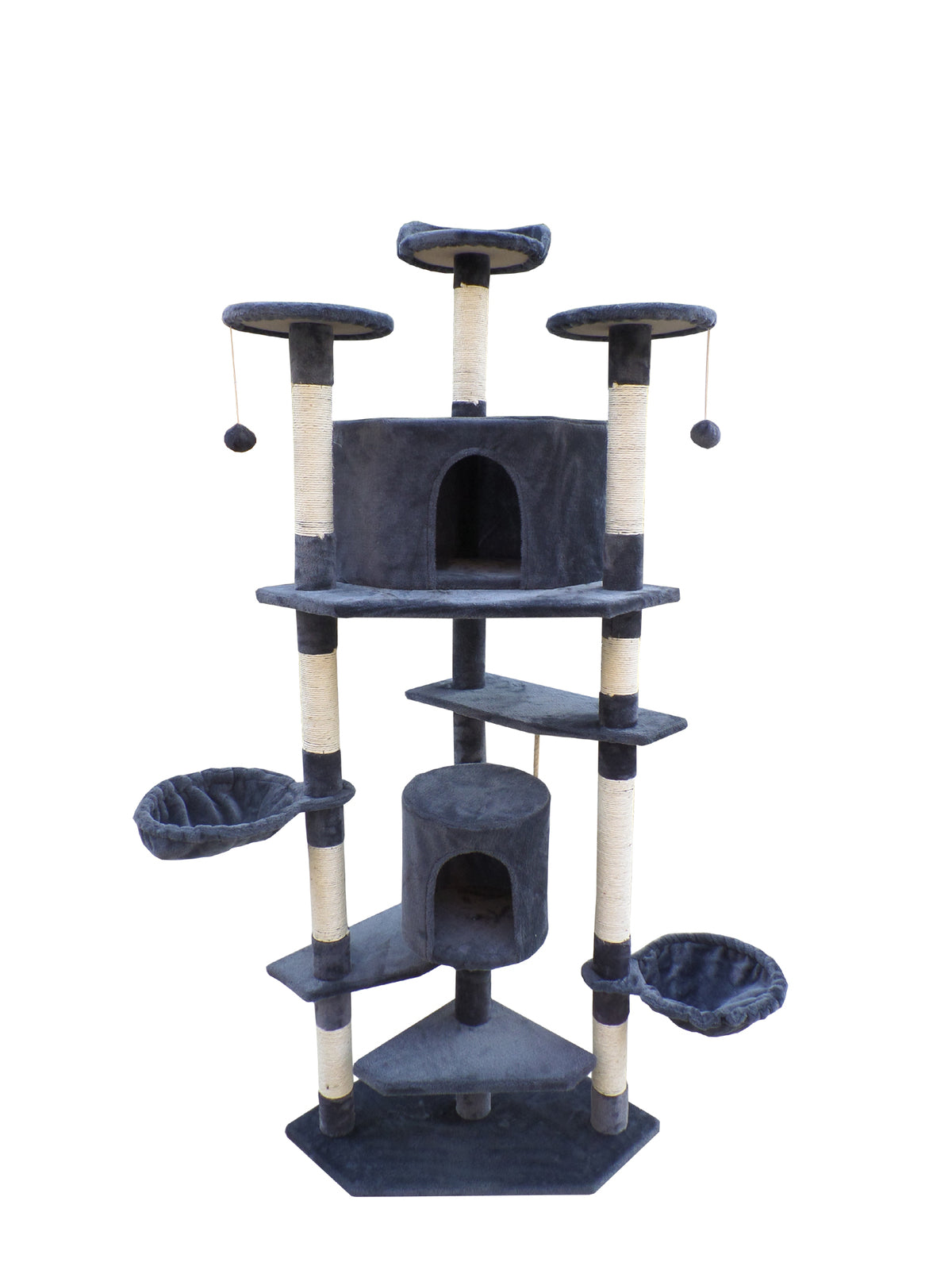 YES4PETS 200 cm Cat Scratching Post Tree Scratcher Corner Tower Furniture- Grey — product image 1 of 4