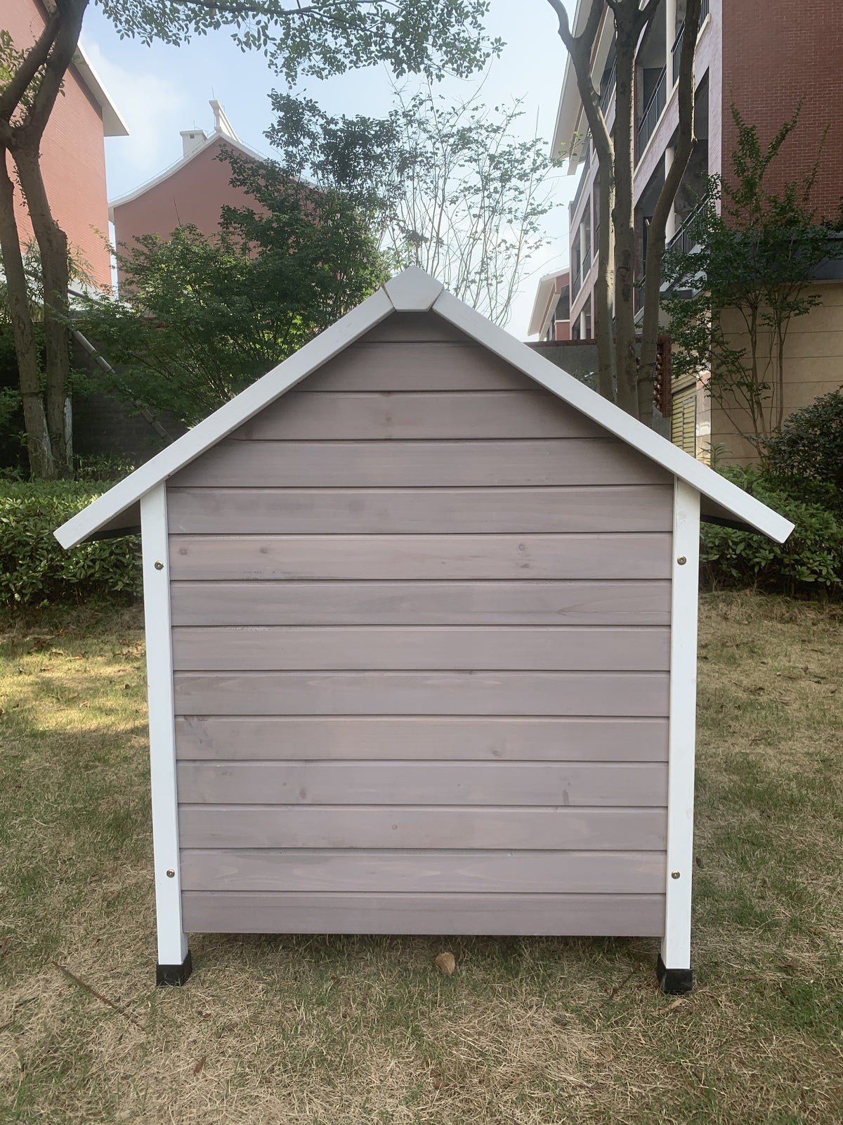 YES4PETS XL Timber Pet Dog Kennel House Puppy Wooden Timber Cabin With Door Grey — product image 4 of 5