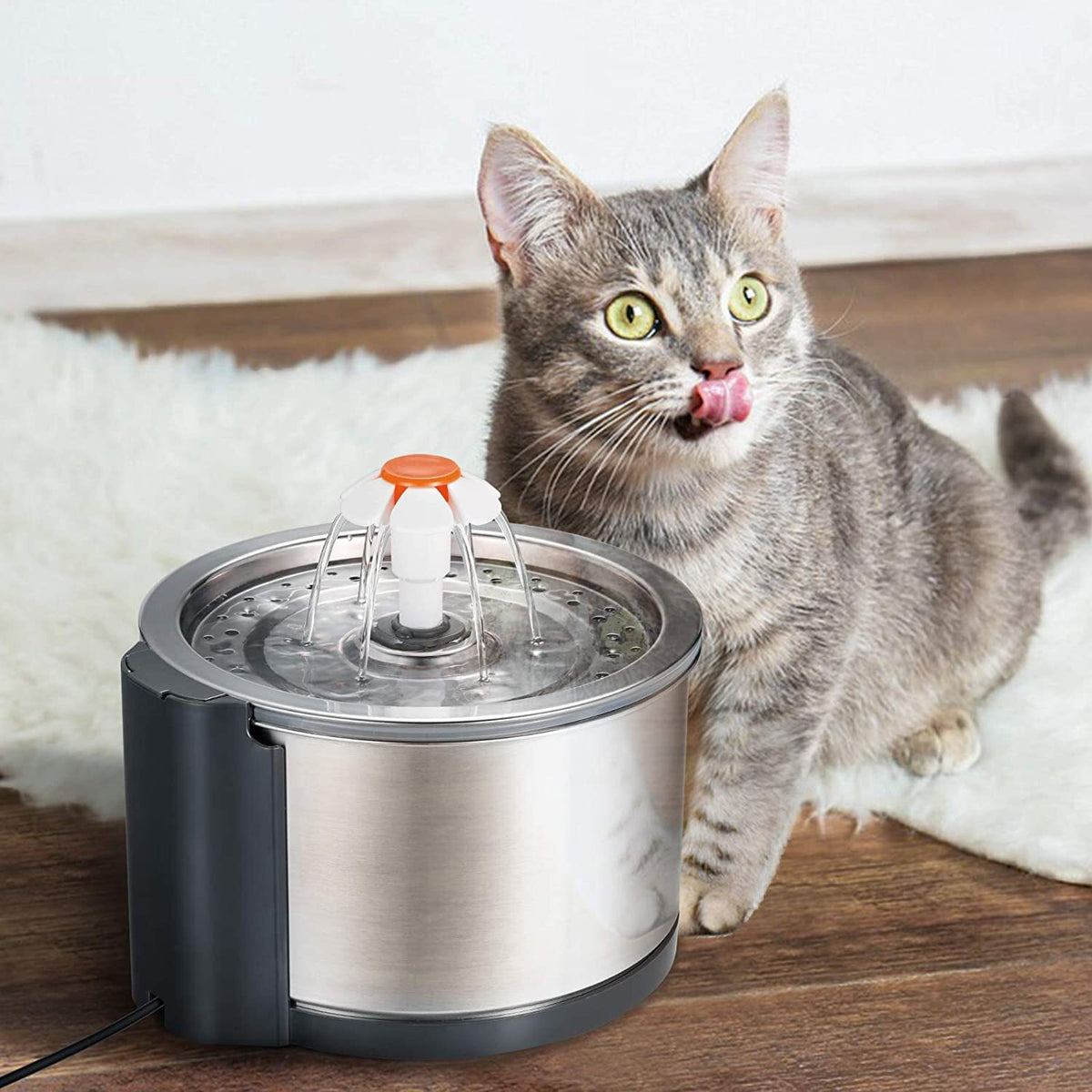 YES4PETS Automatic Electric Pet Water Fountain Dog Cat Stainless Steel Feeder Bowl Dispenser — product image 2 of 10