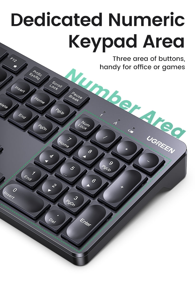 UGREEN 90250 104-Key 2.4GHz Wireless Keyboard
