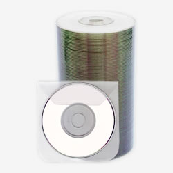Intact Mini Inkjet Printable DVD-R Discs – 50-Pack with Sleeves