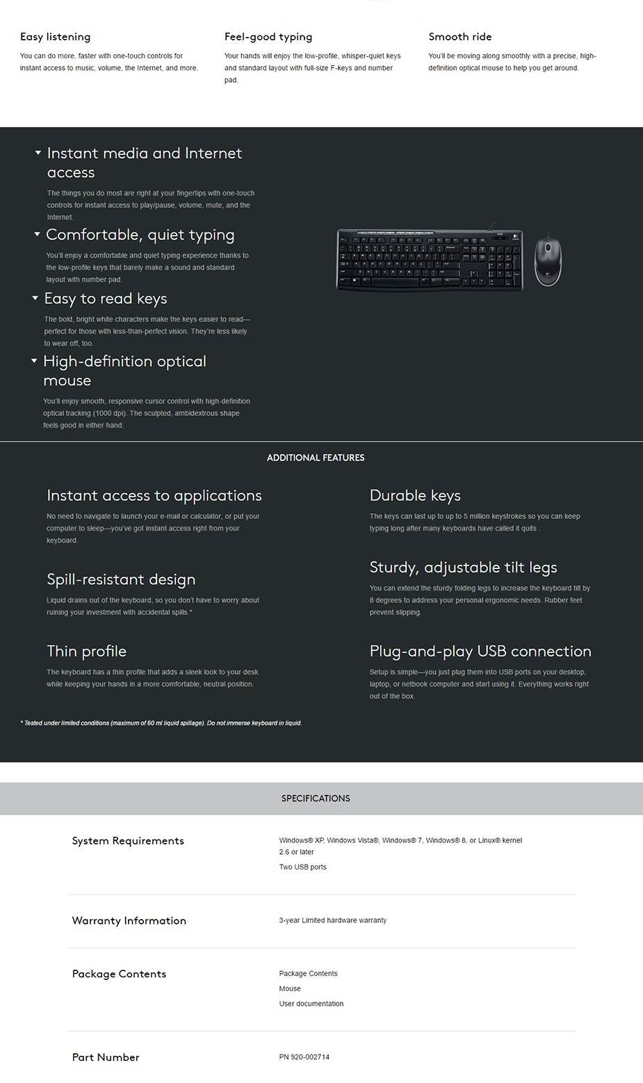 Logitech MK200 Media Keyboard Mouse (920-002693) – product photo 2