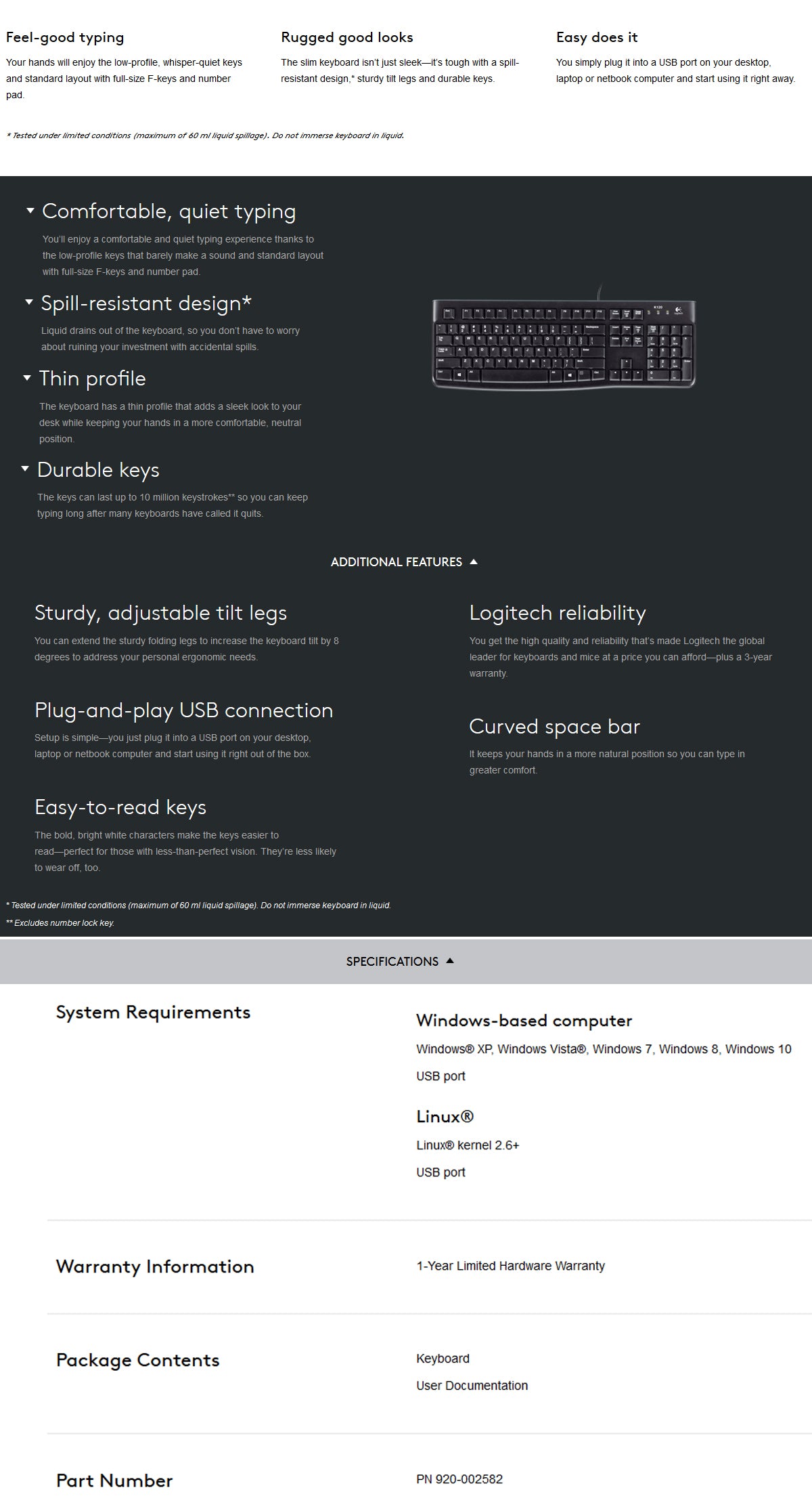 Logitech K120 USB Keyboard (920-002582) – product photo 2