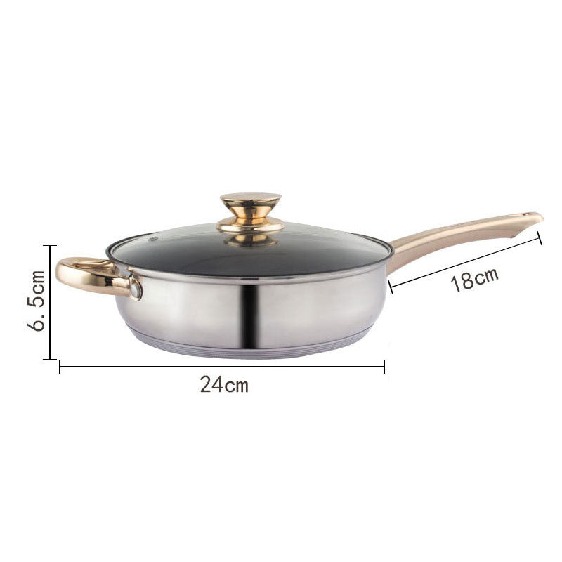 12Piece Cookware Set  Kitchen Stainless Steel Stock Pot Pan Sets Saucepan Casserole kettle — product image 2