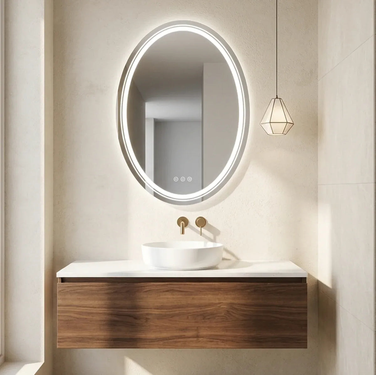 Interior Ave Oval Frameless LED Bathroom Mirror – 50 × 70 cm — product image 1 of 6