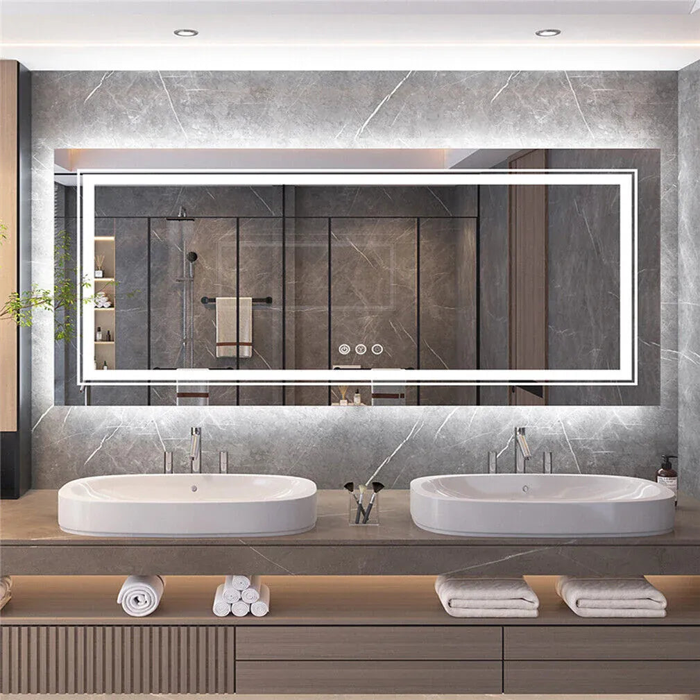 Interior Ave Frameless Backlit LED Bathroom Mirror – 120 × 80 cm — product image 1 of 6