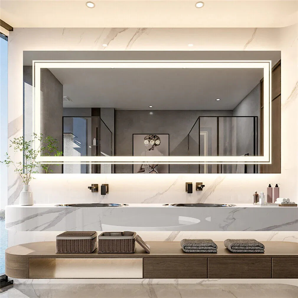 Interior Ave Frameless Backlit LED Bathroom Mirror – 120 × 80 cm — product image 2 of 6