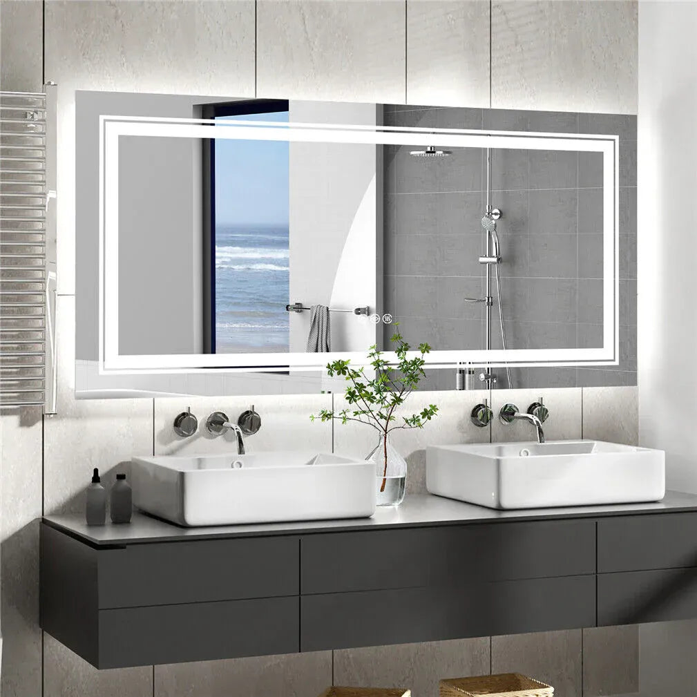 Interior Ave Frameless Backlit LED Bathroom Mirror – 120 × 80 cm — product image 3 of 6