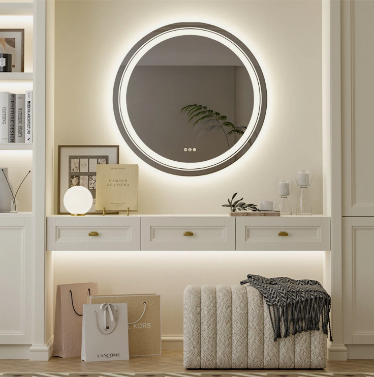 Interior Ave 60 cm Round Frameless LED Bathroom Mirror — product image 3 of 7