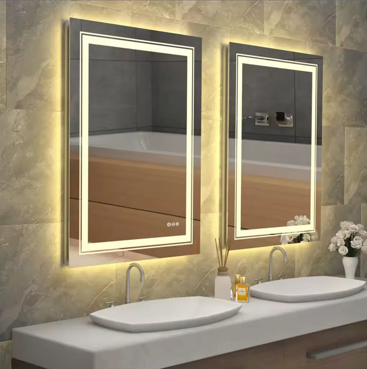 Interior Ave Rectangular Frameless LED Bathroom Mirror – 50 × 70 cm — product image 5 of 6