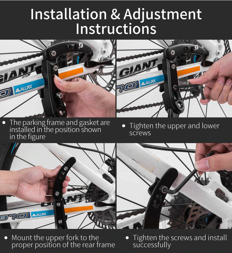 Adjustable Bike Stand One Size Fits All - ROCKBROS Mountain Bike Standard Kick Stand Parking Adjustable 40cm Removable - Photo Shoot — product image 5
