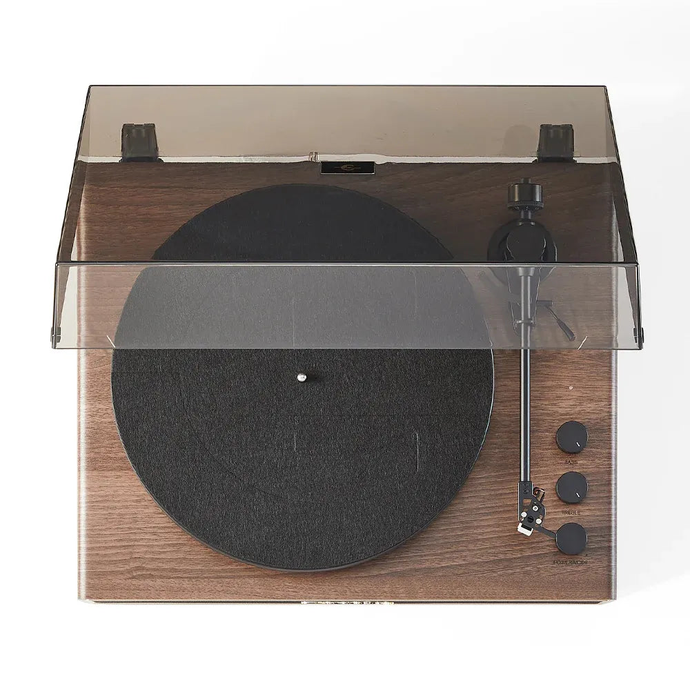 Crosley Stave 2-Speed Bluetooth Record Player Turntable with Built-in Speakers, Walnut — product image 3