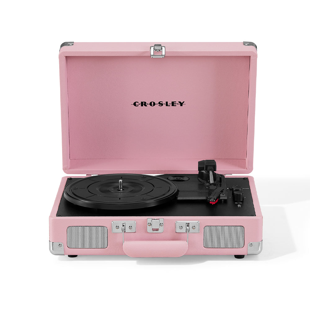 Crosley Cruiser Bluetooth Portable Turntable - Blush Pink + Bundled Majority D40X Bluetooth Speakers — product image 4