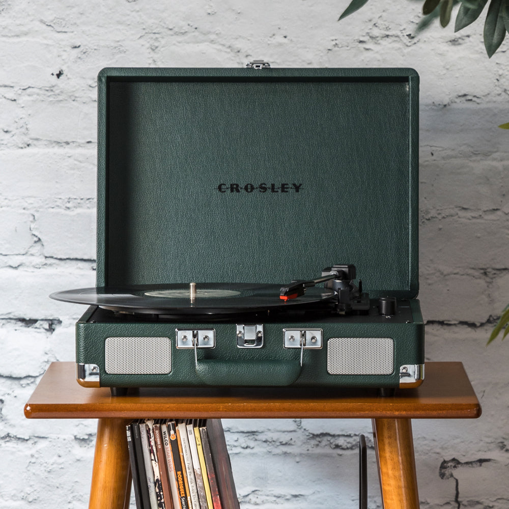 Crosley Cruiser Bluetooth Portable Turntable - Emerald Green + Bundled Crosley Record Storage Crate — product image 3
