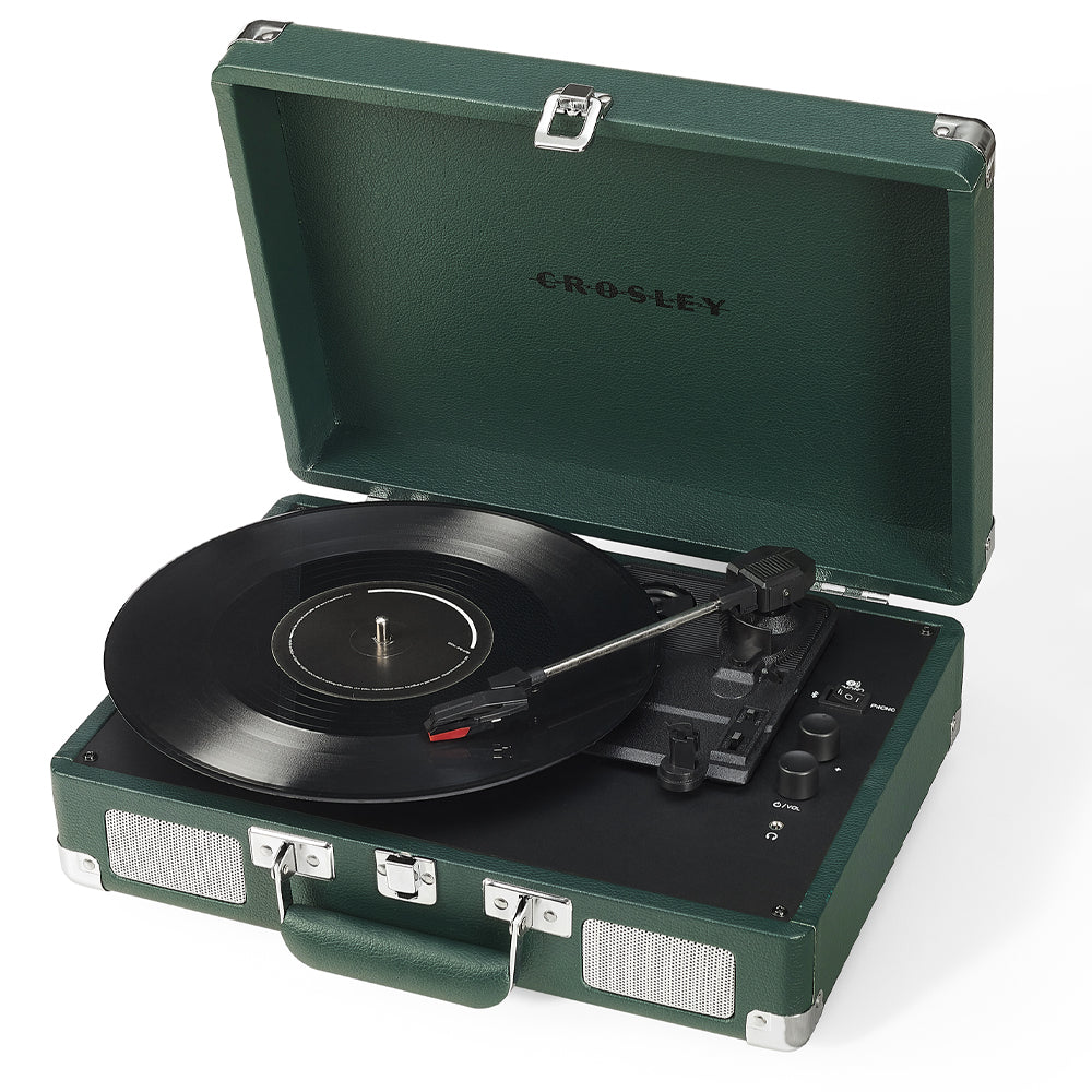 Crosley Cruiser Bluetooth Portable Turntable - Emerald Green + Bundled Crosley Record Storage Crate — product image 5