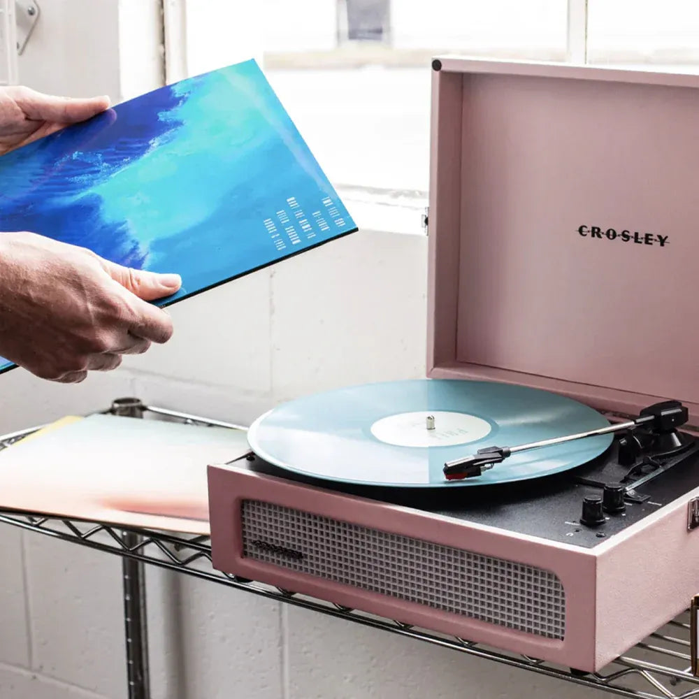 Crosley Voyager Bluetooth Portable Turntable + Crosley Asheville Stand Bundle - Amethyst — product image 4