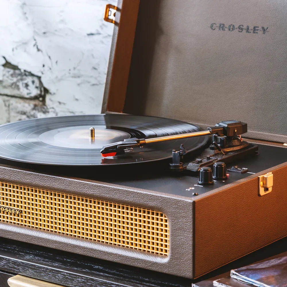 Crosley Voyager Bluetooth Portable Turntable + Crosley Asheville Stand Bundle - Cocoa — product image 4