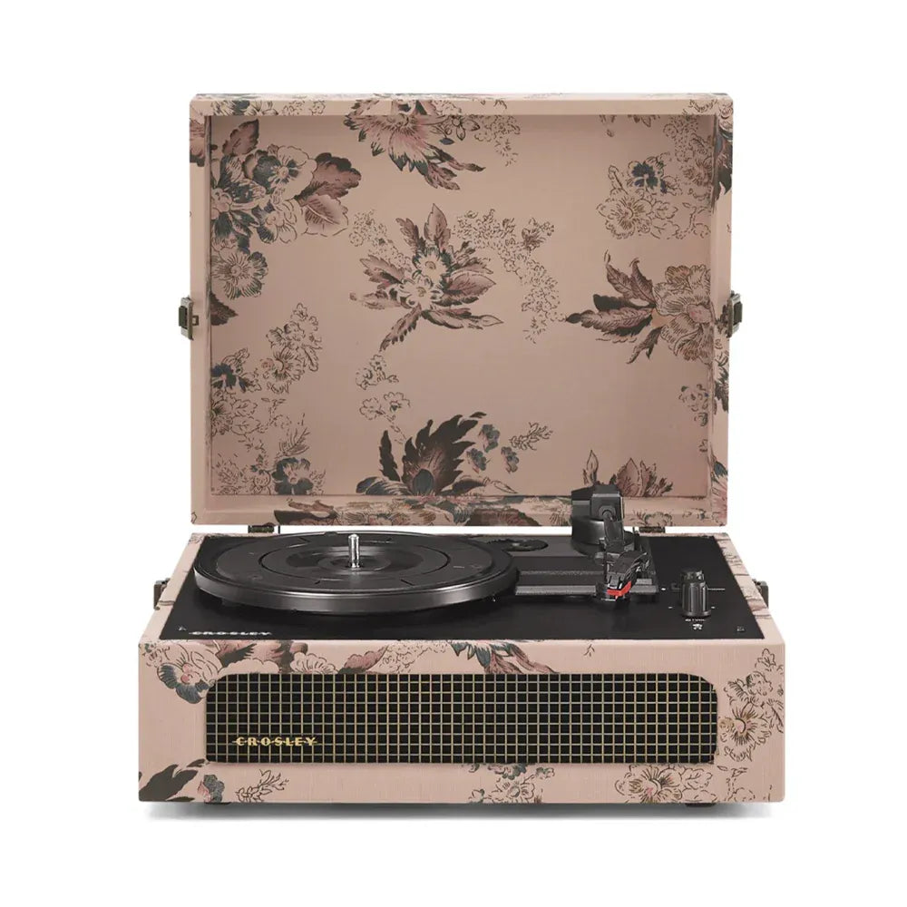 Crosley Voyager Bluetooth Portable Turntable + Crosley Asheville Stand Bundle - Floral — product image 4