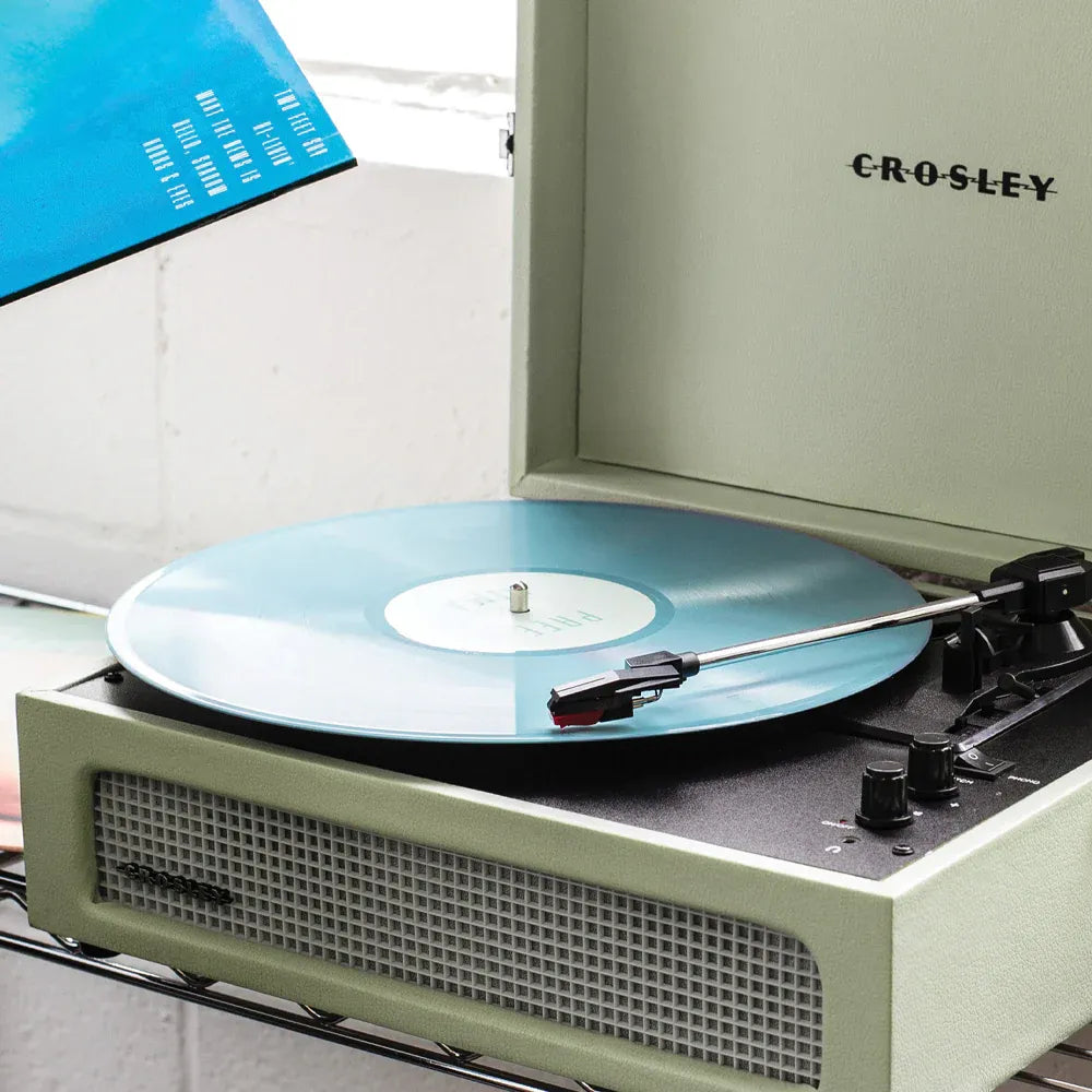 Crosley Voyager Bluetooth Portable Turntable + Crolsey Asheville Stand Bundle - Sage — product image 4