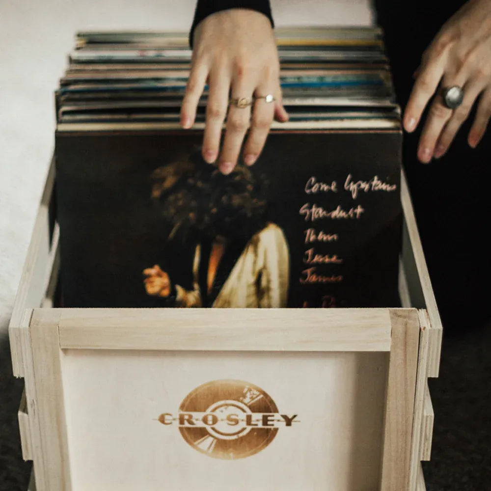 Crosley Voyager Bluetooth Portable Turntable + Bundled Record Storage Crate - Burgundy — product image 5