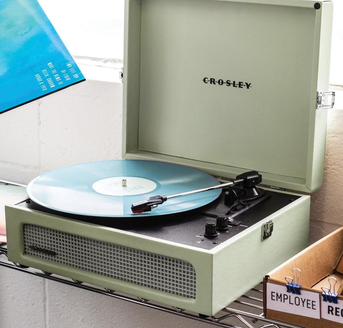 Crosley Voyager Sage - Bluetooth Portable Turntable  & Record Storage Crate — product image 5