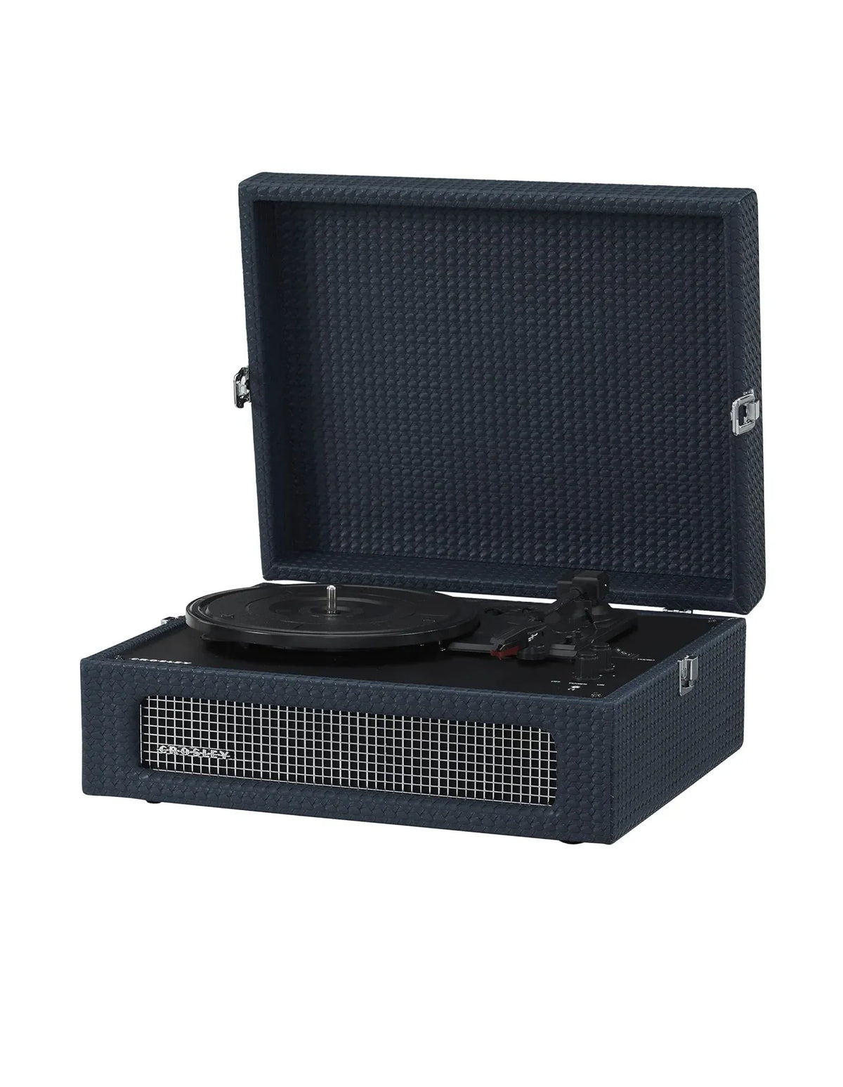 Crosley Voyager Bluetooth Portable Turntable + Bundled Crosley Record Storage Display Stand - Navy — product image 2