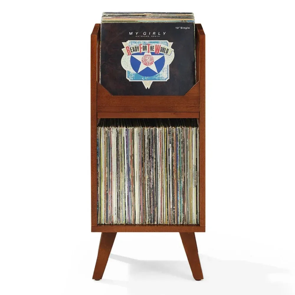 Crosley Asheville Small Vinyl Storage Stand Walnut