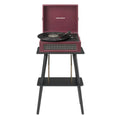 Crosley Voyager Bluetooth Portable Turntable + Entertainment Stand Bundle  - Burgundy