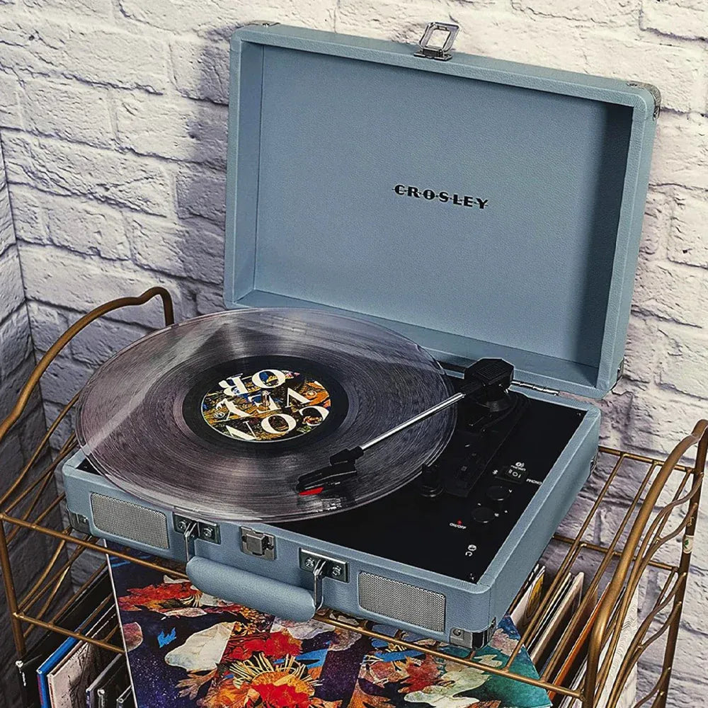 Crosley Cruiser Bluetooth Portable Turntable - Tourmaline + Bundled Crosley Record Storage Crate — product image 2