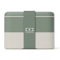 Monbento Flex - The 2 Compartment Lunch Box with Cutlery - Green Natural