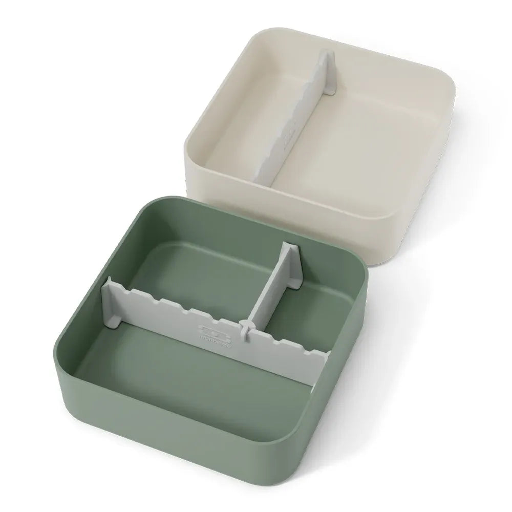 Monbento Flex - The 2 Compartment Lunch Box with Cutlery - Green Natural