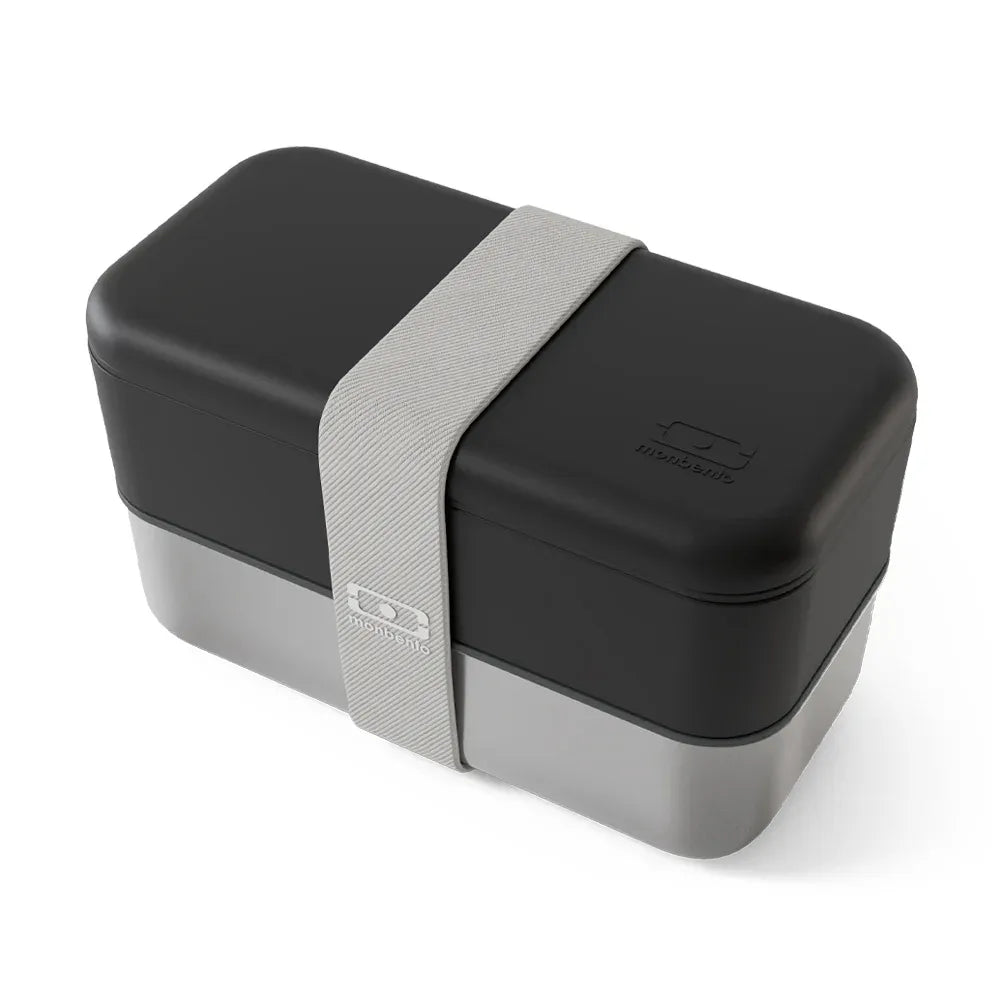 Monbento Mb Sense Original The Two-Tier Metal Food Container Sense Original - Black Onyx