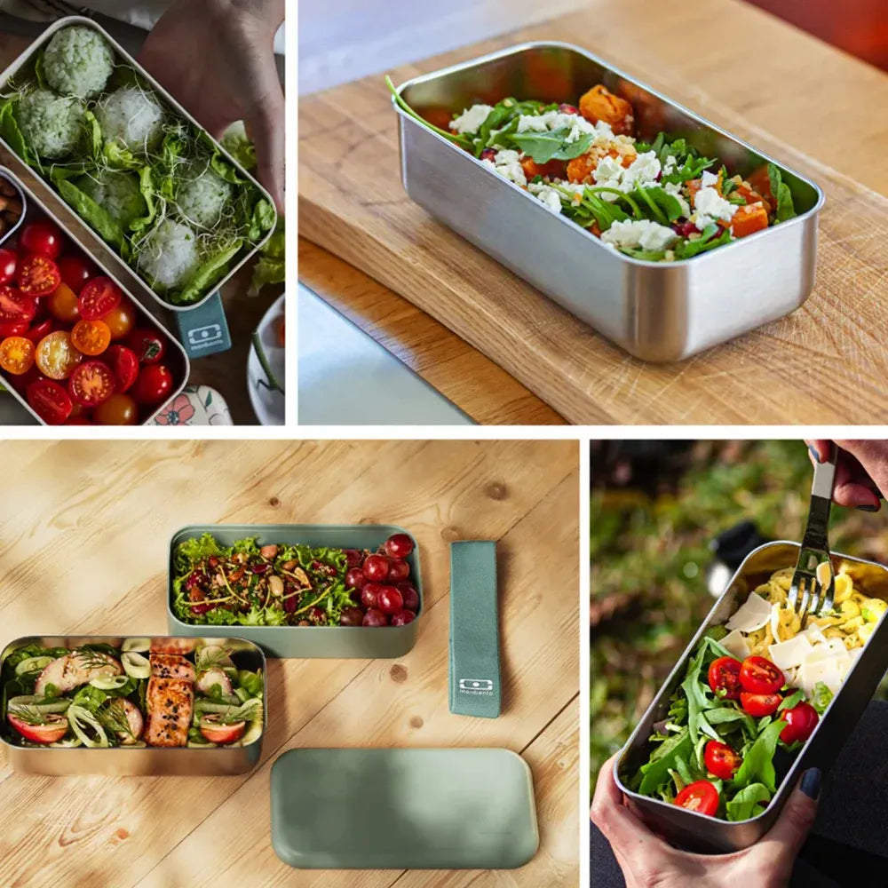 Monbento Mb Sense Original The Two-Tier Metal Food Container Sense Original - Black Onyx