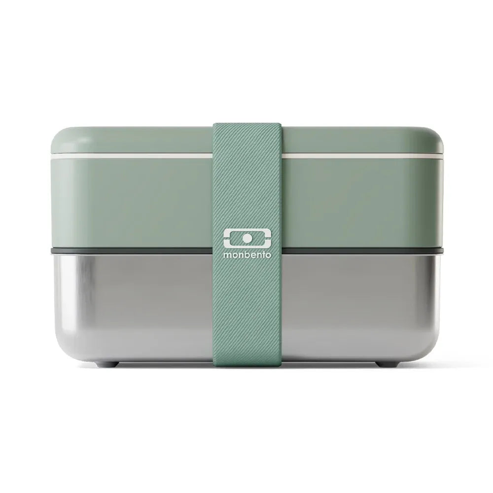 Monbento Mb Sense Original The Two-Tier Metal Food Container Sense Original - Natural Green