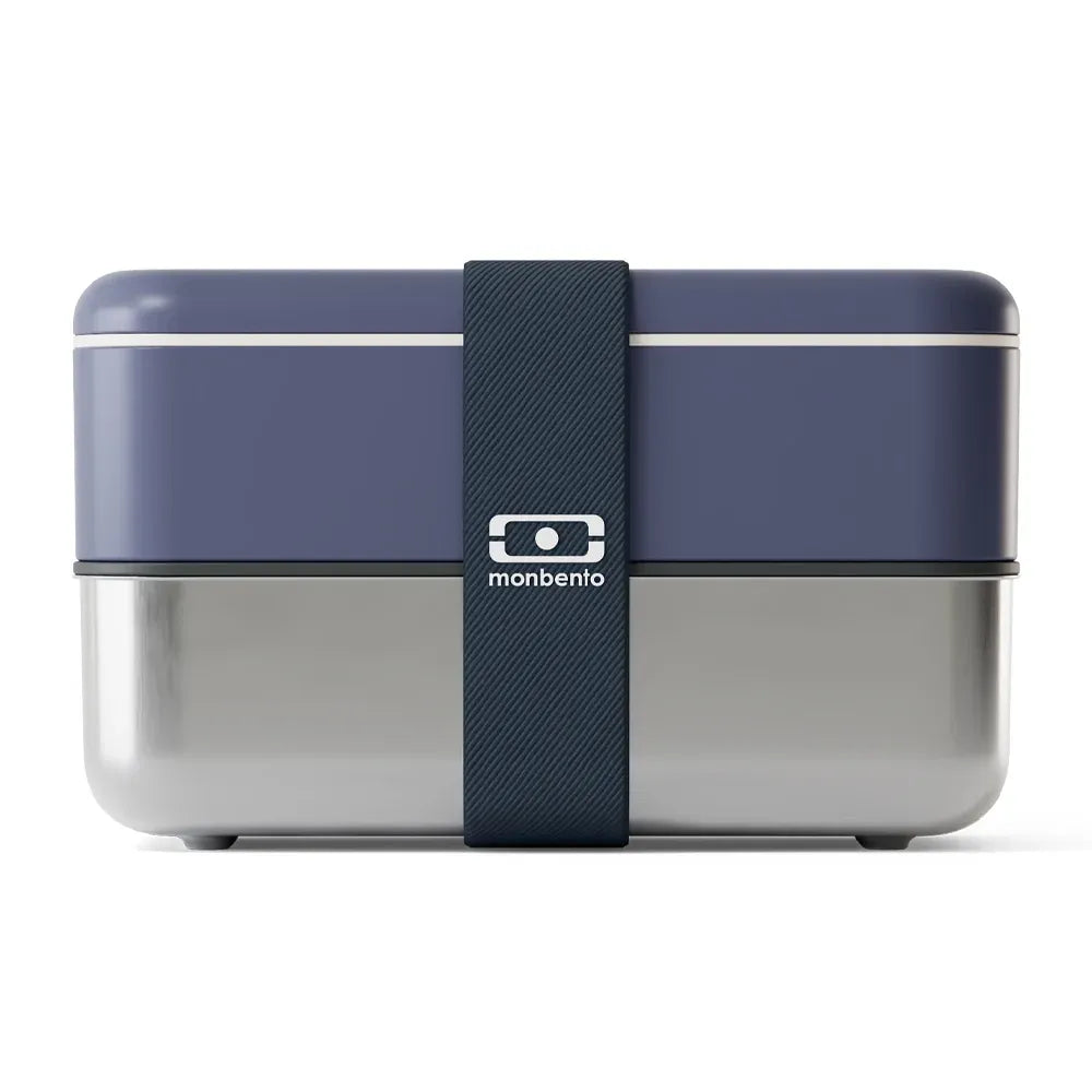 Monbento Mb Sense Original The Two-Tier Metal Food Container Sense Original - Natural Blue