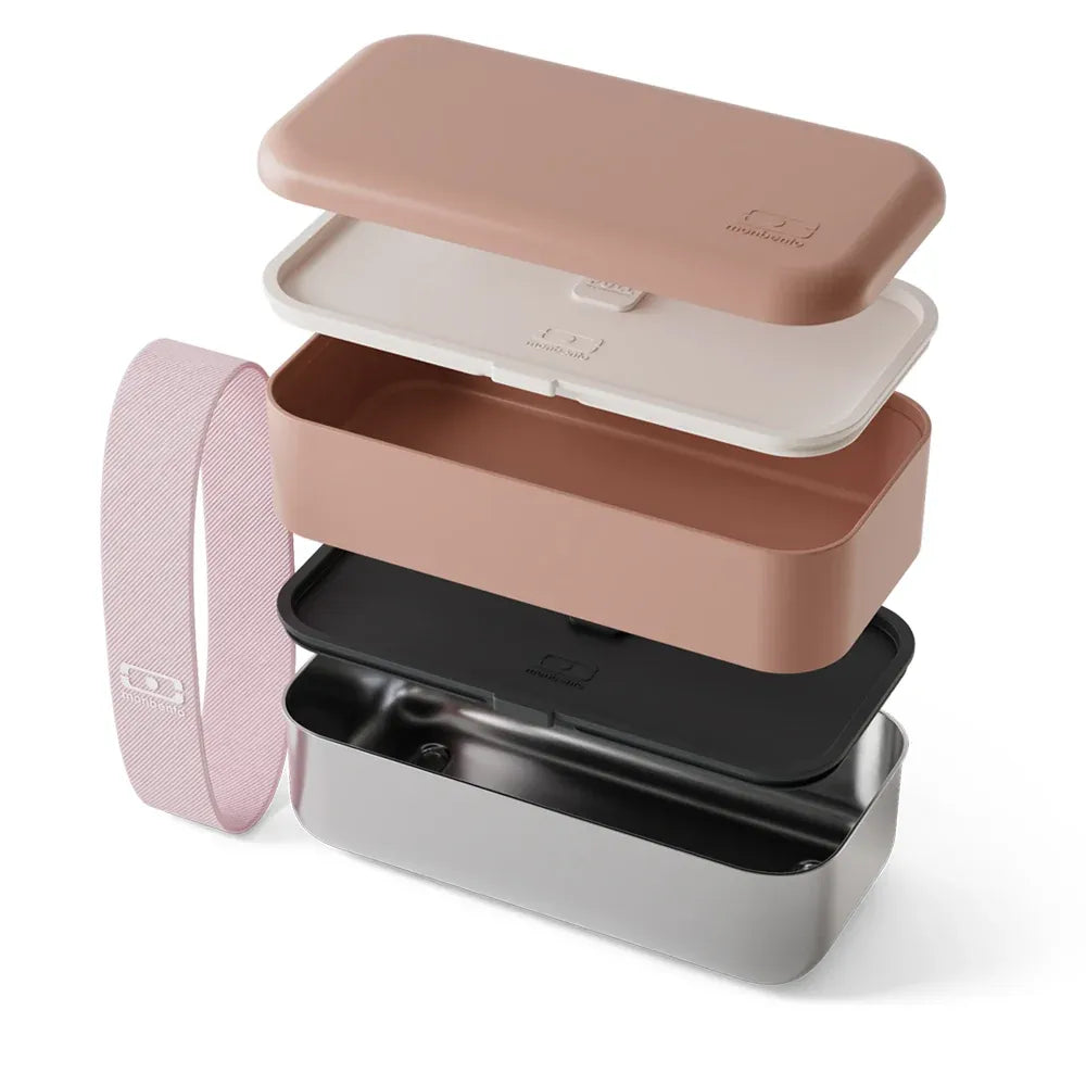 Monbento Mb Sense Original The Two-Tier Metal Food Container Sense Original - Pink Moka
