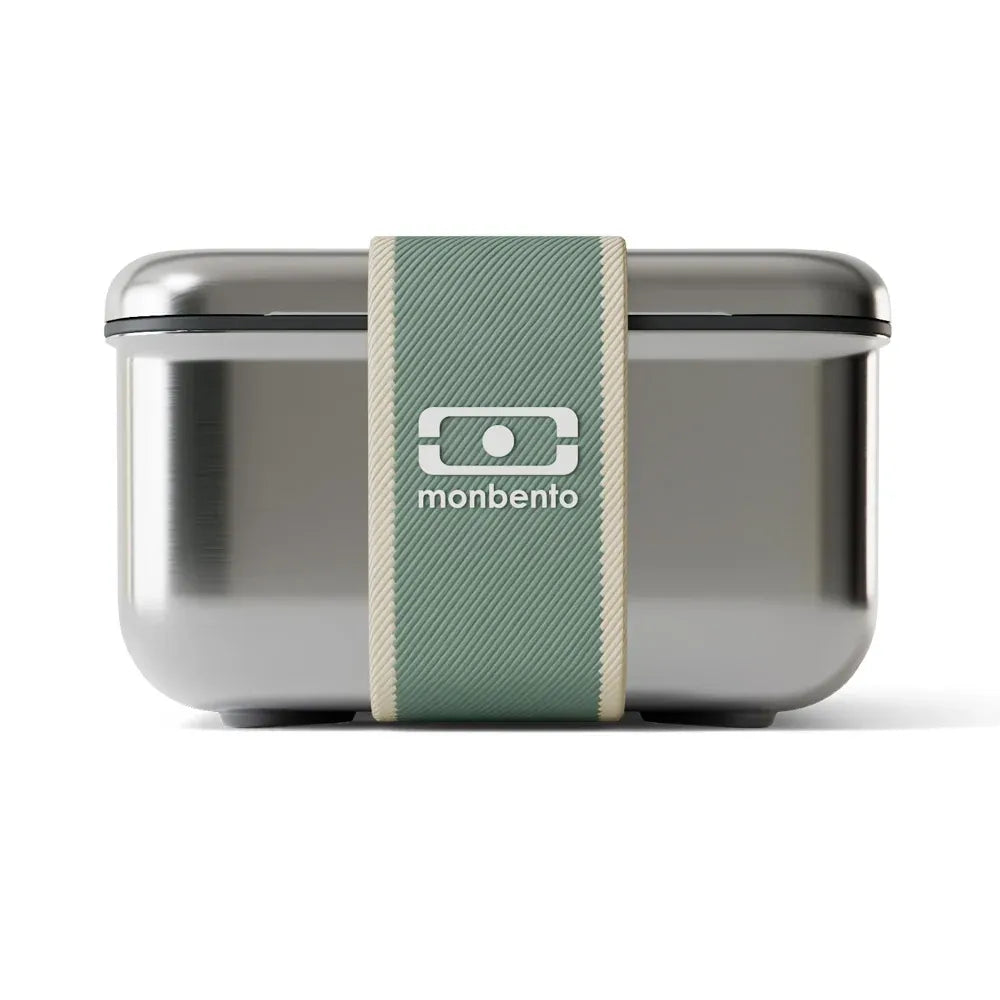 Monbento Mb Sense L The Microwave-Safe Metal Lunch Box - Natural Green