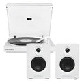 Victrola Automatic Turntable + Victrola Tempo Bookshelf Speakers Bundle - White