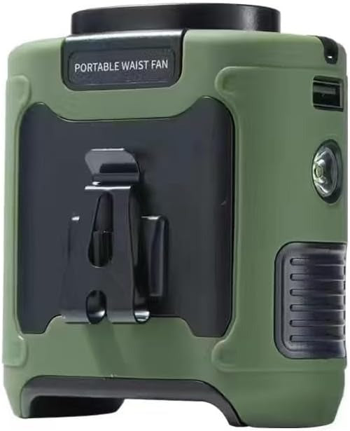 10000mAh Portable Outdoor Waist Fan Hanging Neck Strong Wind with Power Bank LED Lighting for Emergency Sports Outdoor