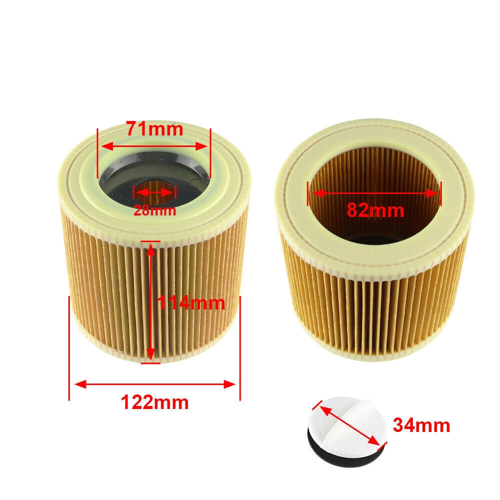 Washable Cartridge Filter Compatible with Kärcher WD/A Vacuum Models