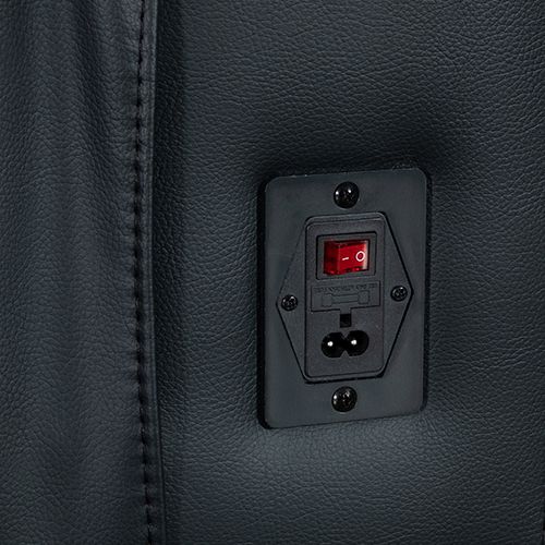 3 Seater Air leather Power Recliner Sofa with LED Light In Black
